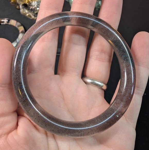 Smokey Glitter Bangle Bracelet- Small - Handmade - Picture 6 of 10